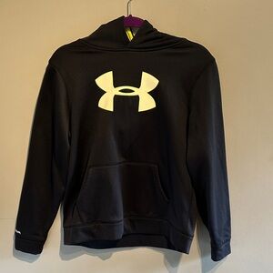 Under Armour Storm Kids Black Hoodie with Yellow Logo